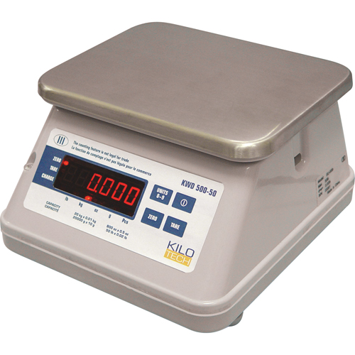 Digital Bench Top Scale With Dual Display, 22 lbs. / 10 kg Cap., 0.01 lbs. / 0.005 kg Graduations - Kilotech K853184
