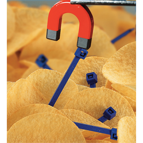 Metal Detectable Cable Ties, 7-9/10" L, 50 lbs. Tensile Strength - Hellermann Tyton Canada 111-00830