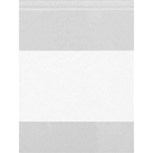 Sacs en poly avec espace inscriptible blanc, Refermable, 3" x 2", 2 mils -  