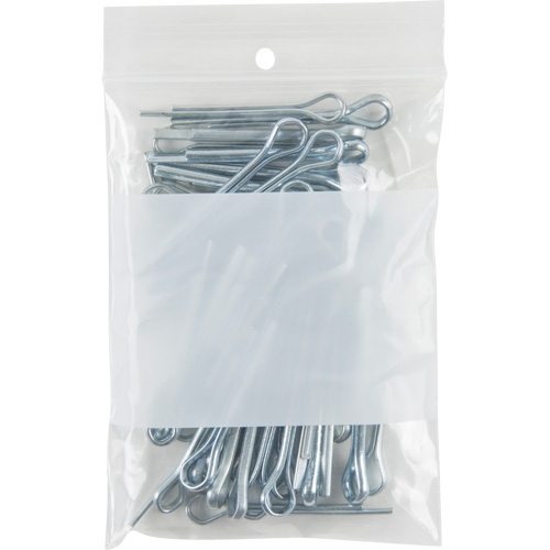 White Block Poly Bags, Reclosable, 4" x 3", 2 mils - KLETON 
