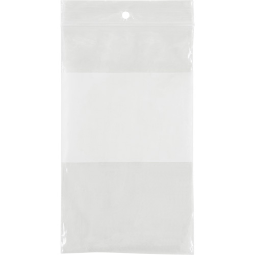 White Block Poly Bags, Reclosable, 5" x 3", 2 mils - KLETON 