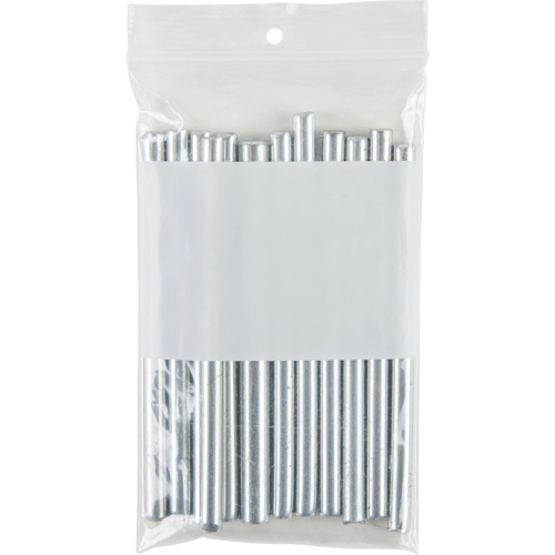 White Block Poly Bags, Reclosable, 5" x 3", 2 mils - KLETON 
