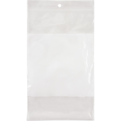 White Block Poly Bags, Reclosable, 8" x 5", 2 mils - KLETON 