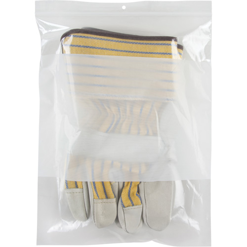 White Block Poly Bags, Reclosable, 12" x 9", 2 mils - KLETON 