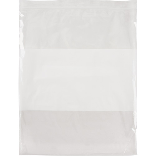White Block Poly Bags, Reclosable, 15" x 12", 2 mils - KLETON 