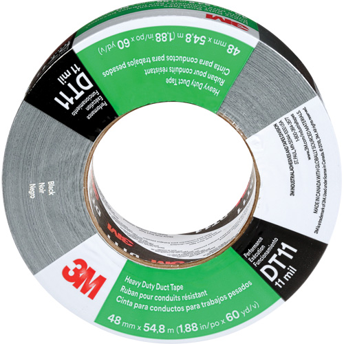 Ruban adh&eacute;sif robuste DT11, 11 mils, Noir, 48 mm (2") x 55 m (180') - 3M DT11-48X55-BK