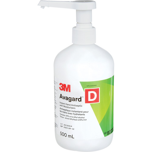 Avagard D Instant Hand Antiseptic, 500 ml, Pump Bottle, 61% Alcohol ...