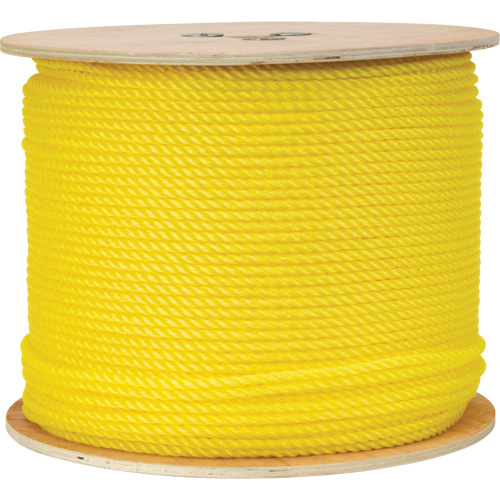 Corde jaune tress&eacute;e 1/4", Polypropyl&egrave;ne, 1300' - KLETON 