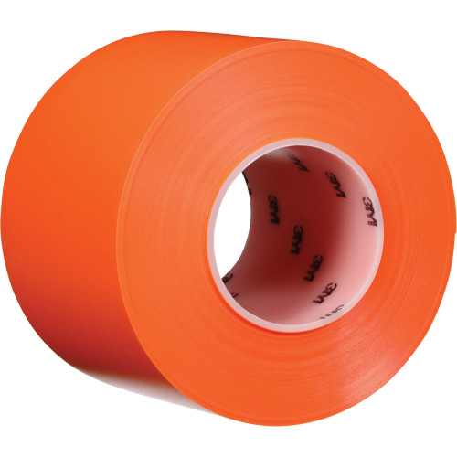 Durable Floor Marking Tape 971, 4" x 108', Vinyl, Orange - 3M 971 OR 4INX36YD