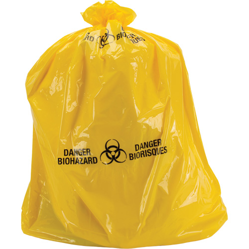 Waste Bags, Bio-Hazard, 60" L x 36" W, 6 mils - RMP Maintenance Products 