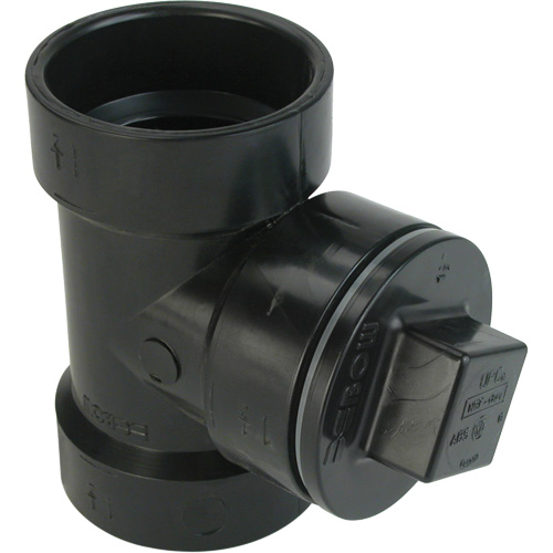 T&eacute; avec bouchon et joint, Regard de nettoyage, Plastique, 1-1/2" - Bow Plumbing 602854