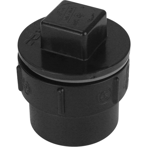 Fitting Cleanout Adapter with Plug and Gasket, Spigot x Plug, 4" Dia., Plastic - Bow Plumbing 602995