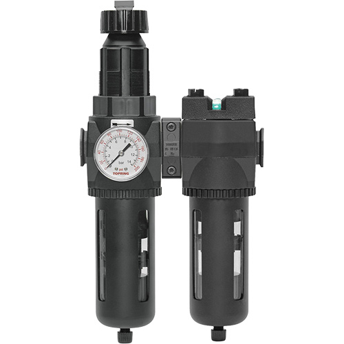 Manual Drain Filter, Regulator & Coalescing Filter with Standard Bowl Modulair 400, 1/4" NPT, 150 PSI, 9.1 fl. oz. Capacity - Topring 50.675A