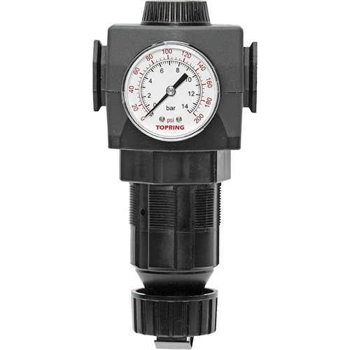 Regulator with Gauge Modulair 400, 3/4" NPTF, 125 PSI Max. PSI, In Line/Modular - Topring 50.350A