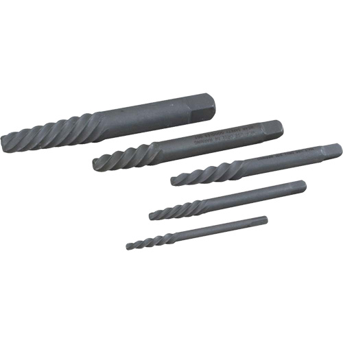 Left Hand Spiral Tapered Flute Extractor Set, 5 Pieces - Gray Tools S35P
