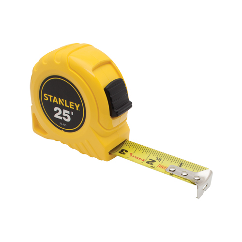 High Impact Measuring Tape, 1" x 25', in/ft. Graduations - Stanley Tools 30-455