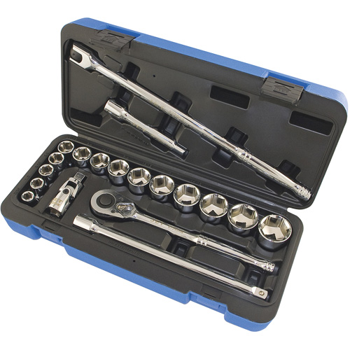 SAE Socket Wrench Set, 20 Pcs, 1/2" Drive Size - JET 600323