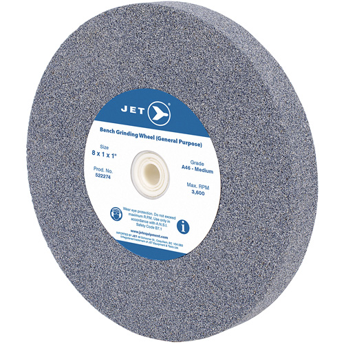 A810M General Purpose Bench Grinding Wheel, 8" x 1", 1" Arbor - JET 522274