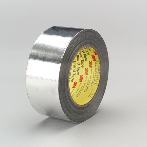 High-Temperature Aluminum Foil/Glass Cloth Tape, 12 mm (1/2") W x 33 m (108') L - 3M 363-1/2X36