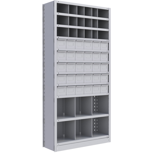 &eacute;l&eacute;ment de rayonnage Interlok, Acier, Sans boulons, De base, 36" la x 76" h x 18" p - Metalware 