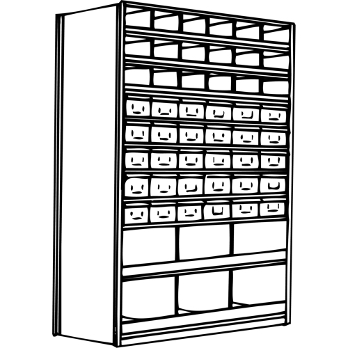 &eacute;l&eacute;ment de rayonnage Interlok, Acier, Sans boulons, De base, 36" la x 76" h x 18" p - Metalware 