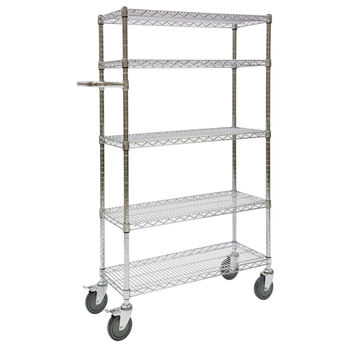 Chariots &agrave; pousser, Chrom&eacute;, 30' x 60" x 14", Capacit&eacute; 800 lb - KLETON 
