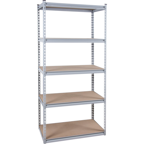 Rayonnage robuste, Acier, Sans boulons, De base, 36" la x 72" h x 18" p - KLETON 