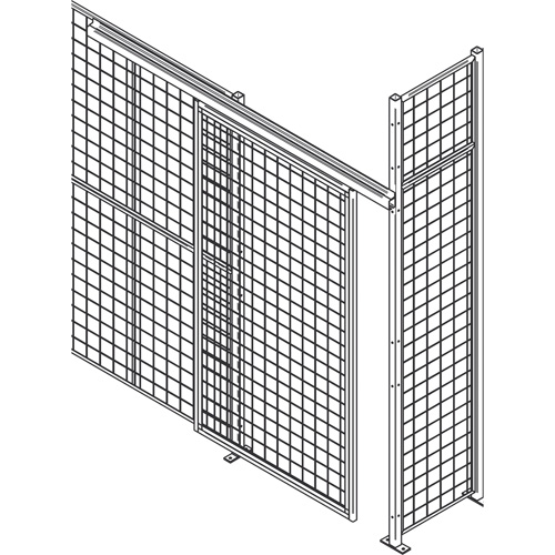 Heavy-Duty Wire Mesh Partition Sliding Door, 8' W x 10' H - KLETON 