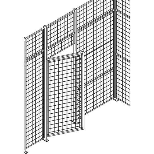 Porte basculante standard pour cloison en treillis m&eacute;tallique, 4' la x 7' h - KLETON 