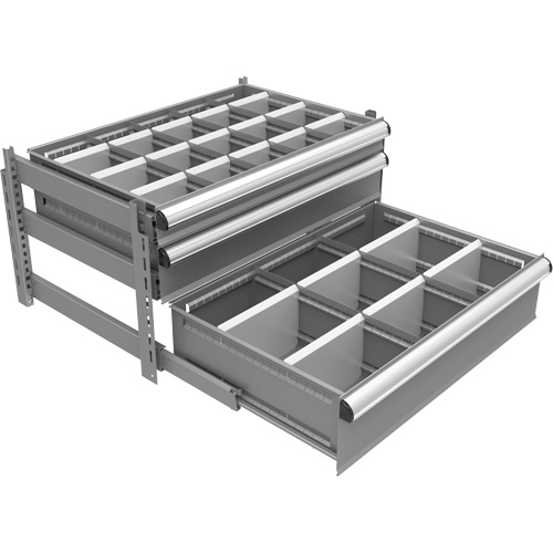 Cabinet d'entreposage &agrave; tiroirs int&eacute;gr&eacute; Interlok - Metalware 