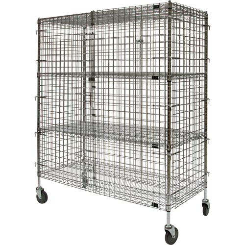 Chariot de s&eacute;curit&eacute;, Chrom&eacute;, 60" x 69" x 24", Capacit&eacute; 500 lb - KLETON 