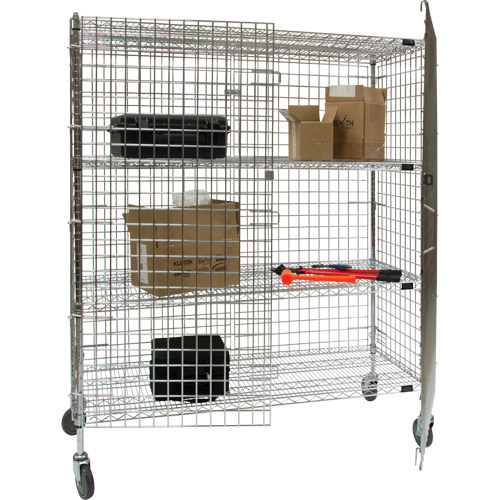Chariot de s&eacute;curit&eacute;, Chrom&eacute;, 60" x 69" x 24", Capacit&eacute; 500 lb - KLETON 