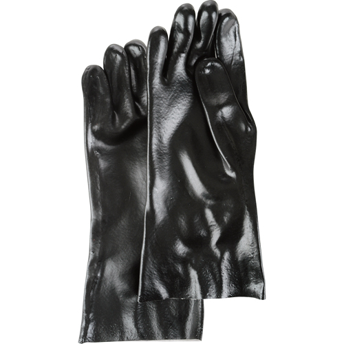 Black Knight&reg; Gloves, Size Large/10, 12" L, PVC, Jersey Inner Lining, 53-mil - Showa 7712-10