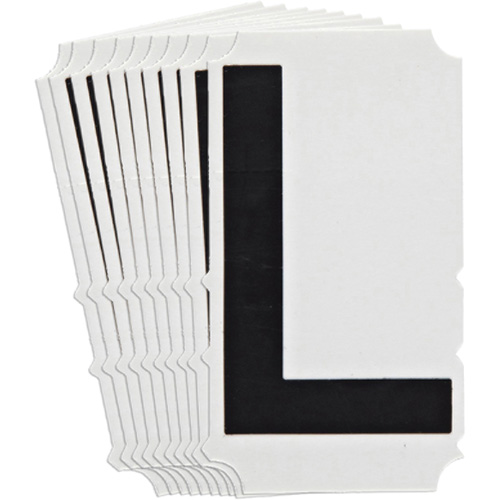 Quick-Align&reg;Individual Gothic Number and Letter Labels, L, 4" H, Black - Brady 5140P-L