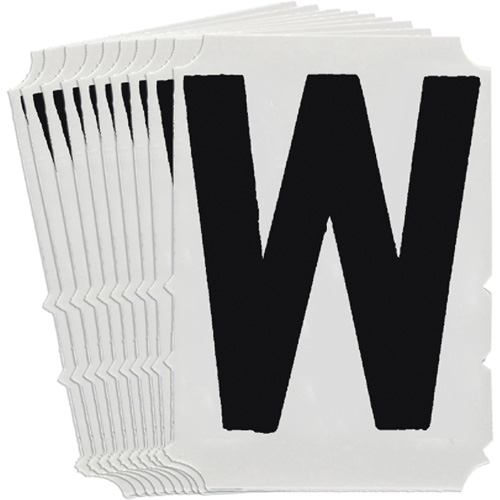 Quick-Align&reg; Individual Gothic Number & Letter Labels, W, 4" H, Black - Brady 5140P-W