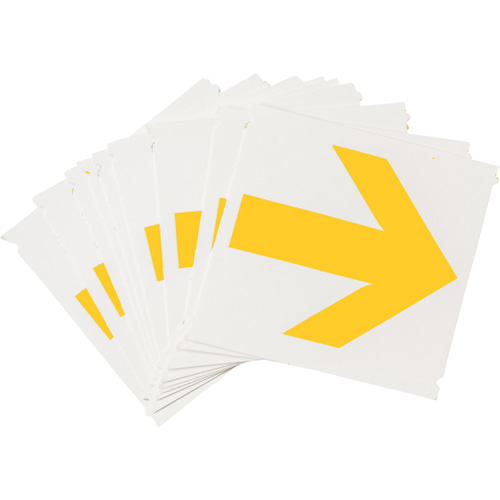 Quick-Align&reg; Individual Gothic Number and Letter Labels, Arrow Symbol, 4" H, Yellow - Brady 5150P-ARO
