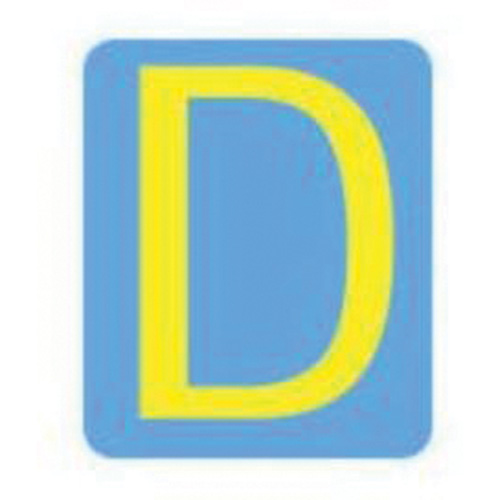 &eacute;tiquettes de lettres et chiffres gothiques individuels Quick-Align, D, 4" h, Jaune - Brady 5150P-D