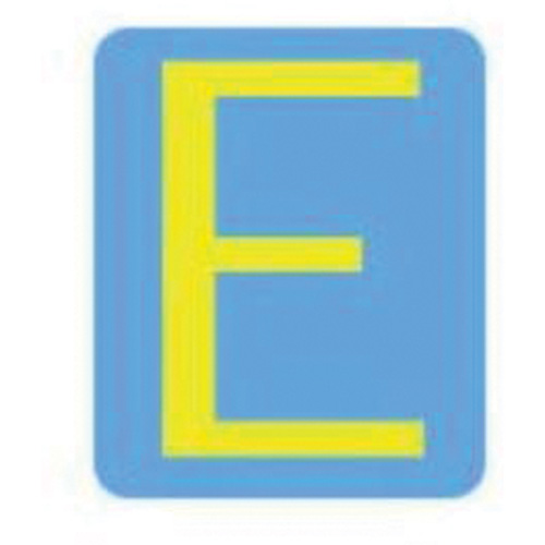 Quick-Align&reg; Individual Gothic Number and Letter Labels, E, 4" H, Yellow - Brady 5150P-E