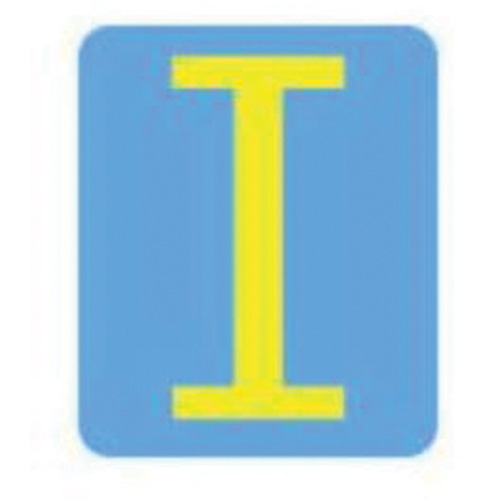 Quick-Align&reg;Individual Gothic Number and Letter Labels, I, 4" H, Yellow - Brady 5150P-I