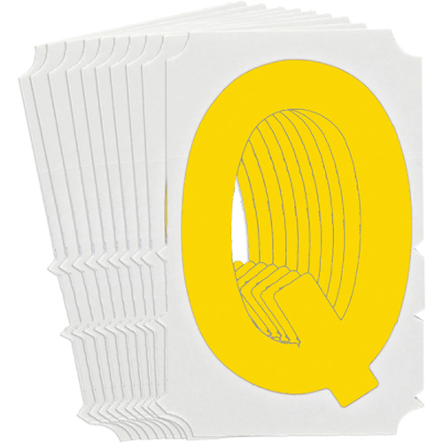 Quick-Align&reg; Individual Gothic Number & Letter Labels, Q, 4" H, Yellow - Brady 5150P-Q