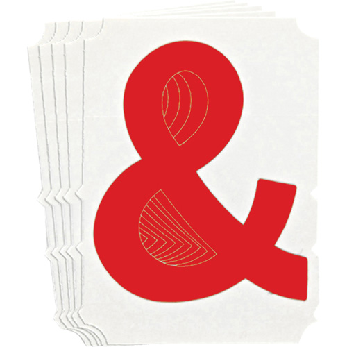 Quick-Align&reg; Individual Gothic Number & Letter Labels, Ampersand (&), 4" H, Red - Brady 5160P-&
