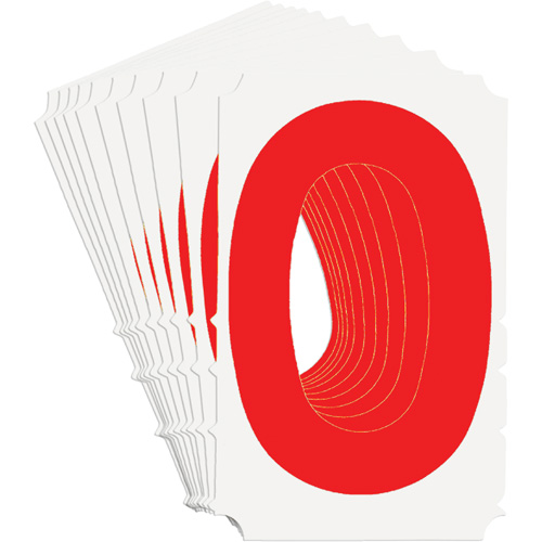 &eacute;tiquettes de lettres et chiffres gothiques individuels Quick-Align, 0, 4" h, Rouge - Brady 5160P-0