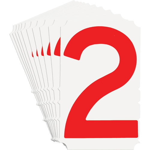 Quick-Align&reg; Individual Gothic Number and Letter Labels, 2, 4" H, Red - Brady 5160P-2