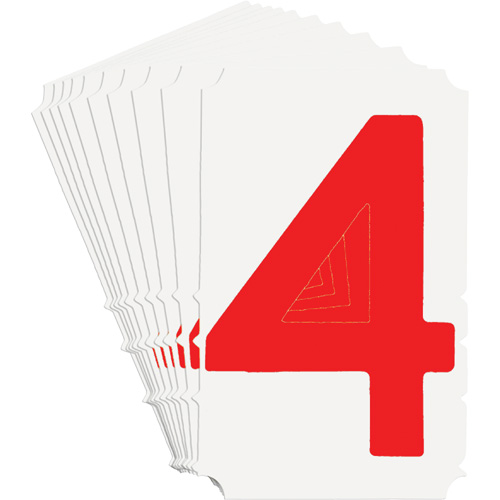 Quick-Align&reg; Individual Gothic Number and Letter Labels, 4, 4" H, Red - Brady 5160P-4