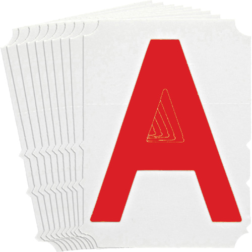 Quick-Align&reg; Individual Gothic Number and Letter Labels, A, 4" H, Red - Brady 5160P-A