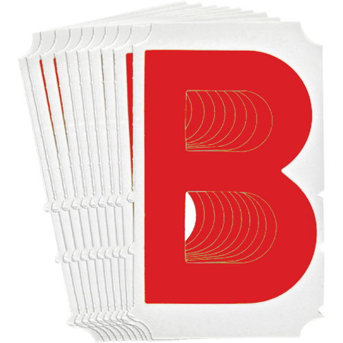 Quick-Align&reg; Individual Gothic Number and Letter Labels, B, 4" H, Red - Brady 5160P-B