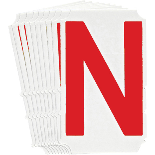 Quick-Align&reg; Individual Gothic Number & Letter Labels, N, 4" H, Red - Brady 5160P-N