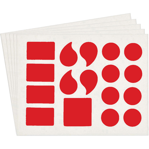 &eacute;tiquettes de lettres & chiffres gothiques individuels Quick-Align, Ponctuation assortie, 4" h, Rouge - Brady 5160P-PUN