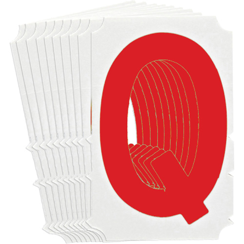 Quick-Align&reg; Individual Gothic Number & Letter Labels, Q, 4" H, Red - Brady 5160P-Q
