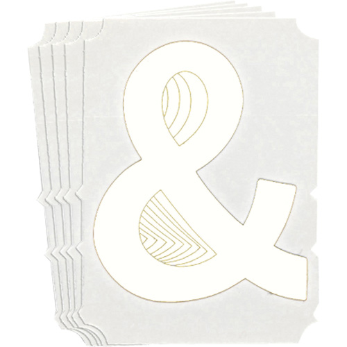 &eacute;tiquettes de lettres & chiffres gothiques individuels Quick-Align, Perlu&egrave;te (&), 4" h, Blanc - Brady 5170P-&